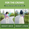 A comparison showing a glowing fairy wings dress-up set for children at heights of 80cm and 170cm.