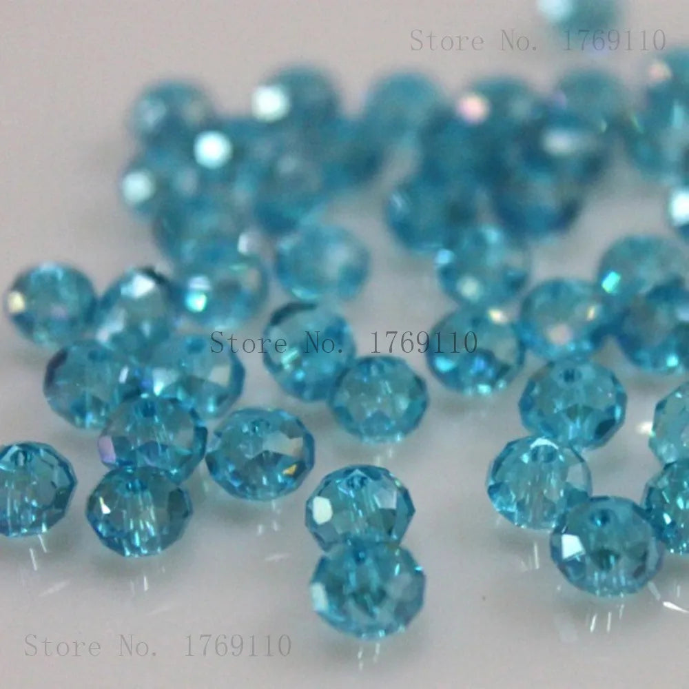 Faceted Crystal Glass Rondelle Beads for Jewelry Making