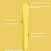 A yellow crayon with a tapered, triangular grip is shown against a light background.