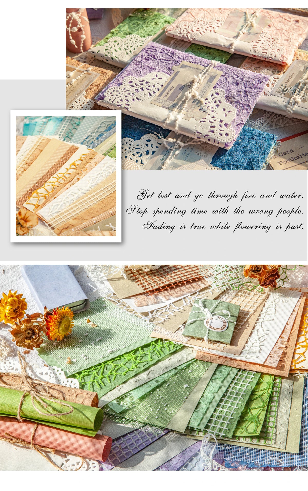 Vintage Textured Paper Pack for Junk Journaling and Scrapbooking