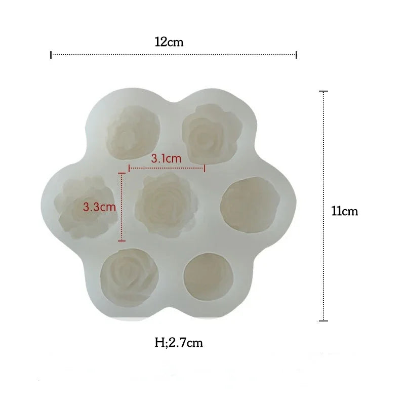 A silicone mold set with multiple flower-shaped cavities for crafting and making