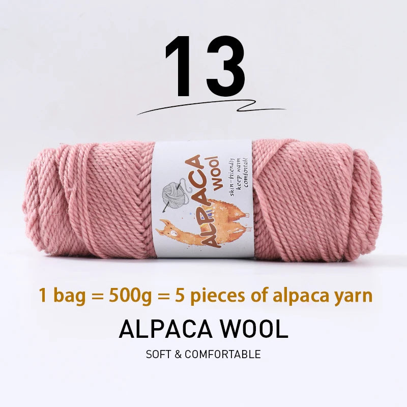 Luxurious Alpaca Wool Blend Yarn — 500g Thick Knitting Yarn