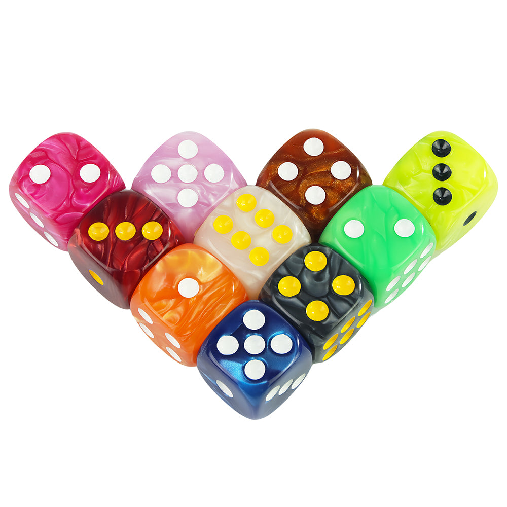 Marble Acrylic Dice Set – 16mm Round Corner Tabletop Dice