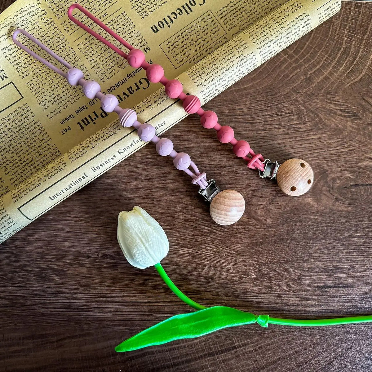 Silicone Baby Pacifier Clip with Teether