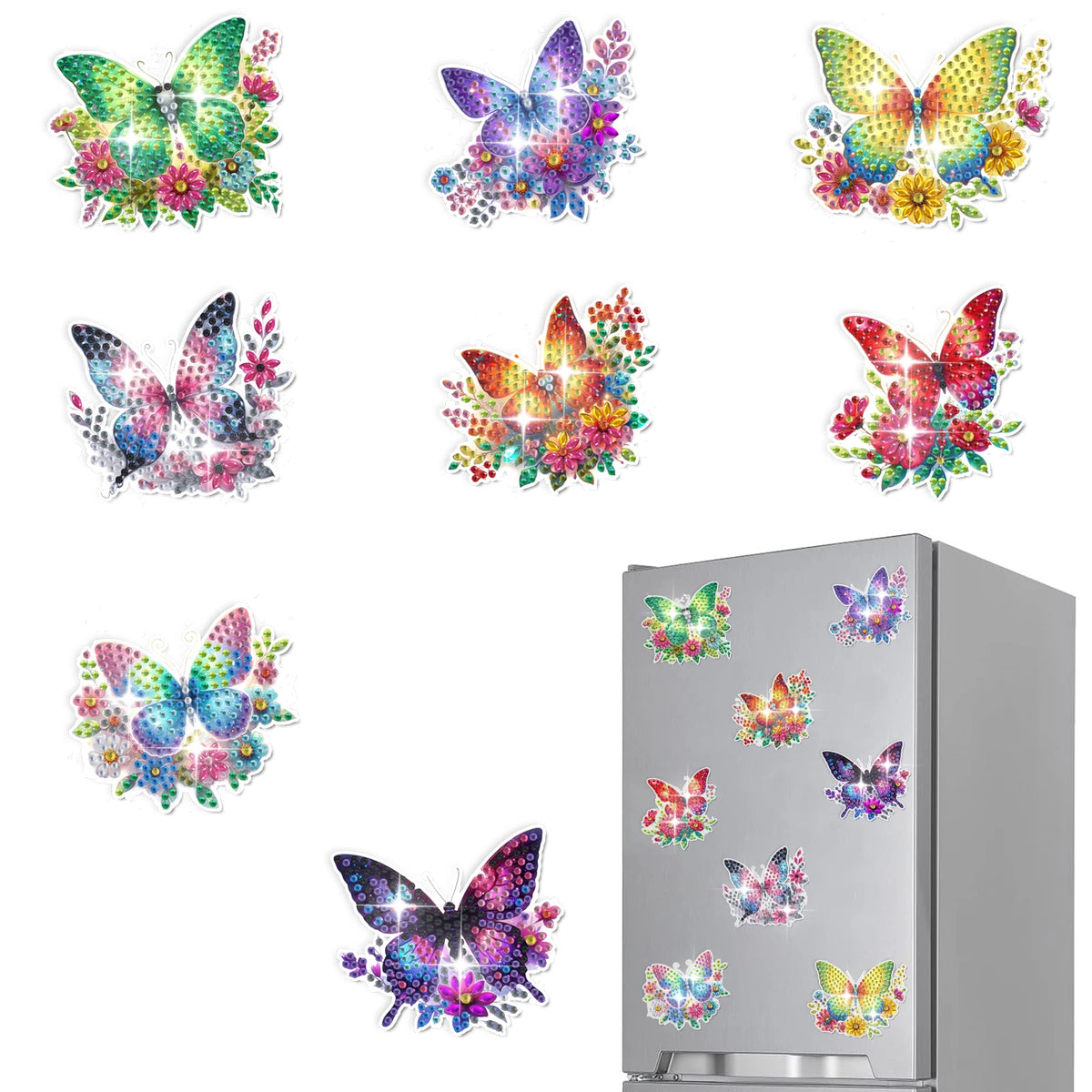 Butterfly Diamond Painting Magnets Kit – 8 Designs