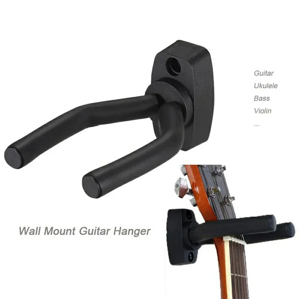 Black wall mount guitar hanger kit with various sizes for guitar ukulele bass and violin