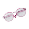 A pair of transparent pink doll glasses for BJD and Labubu dolls.