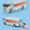 1:64 Scale Die-Cast Trailer Truck with Container - Gulf Racing Edition
