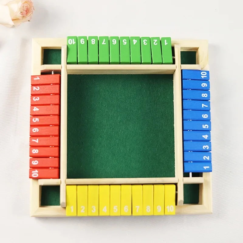Wooden Shut the Box Dice Game for Family Fun