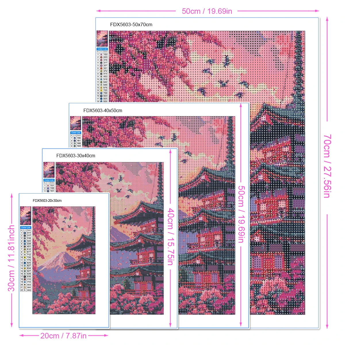 Cherry Blossom Tower Diamond Painting Kit – DIY 5D Wall Art for Adults