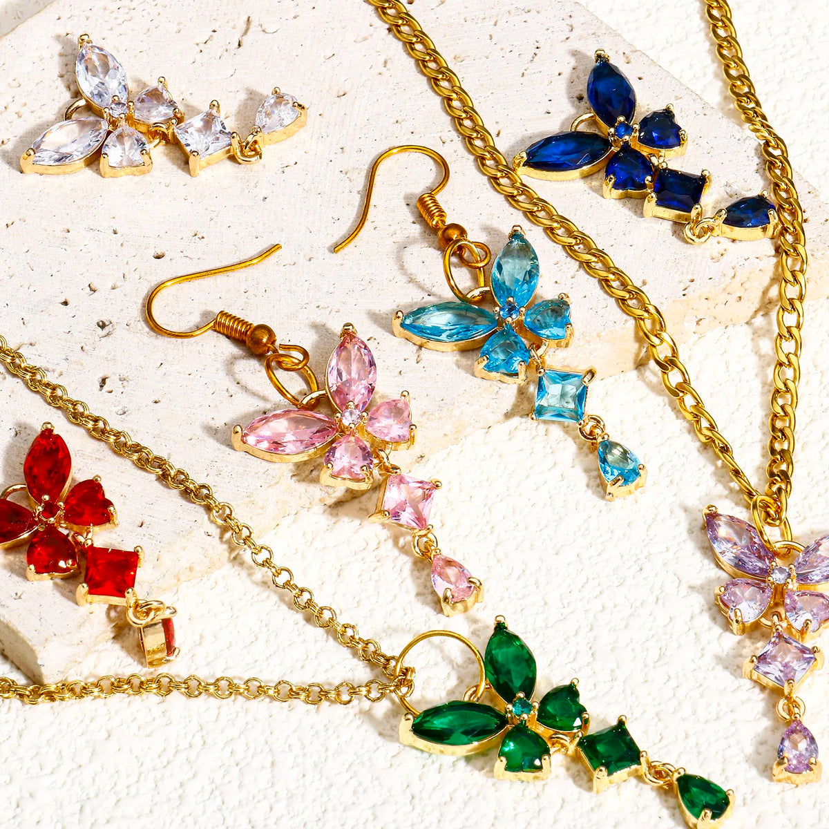 Crystal Butterfly Charms with Rhinestone Accents