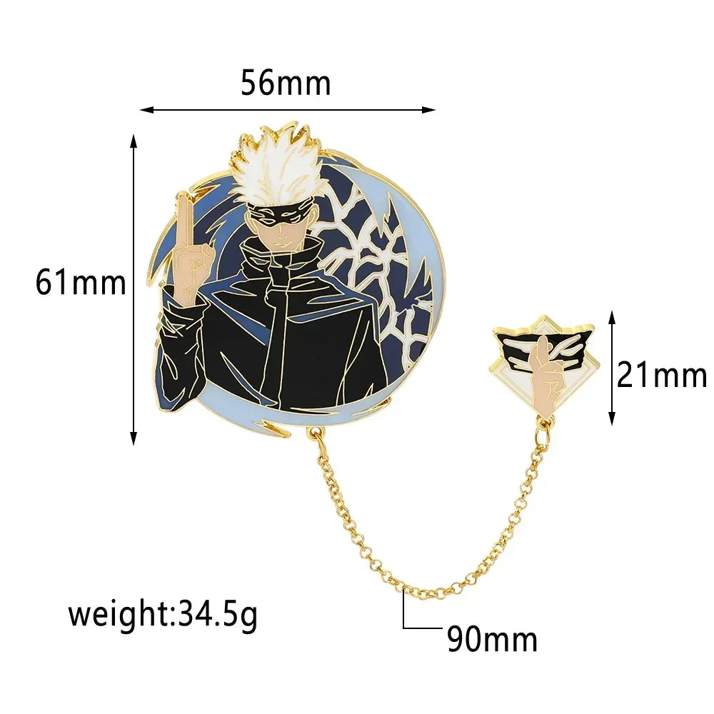 Jujutsu Kaisen Enamel Badge Set with Chain