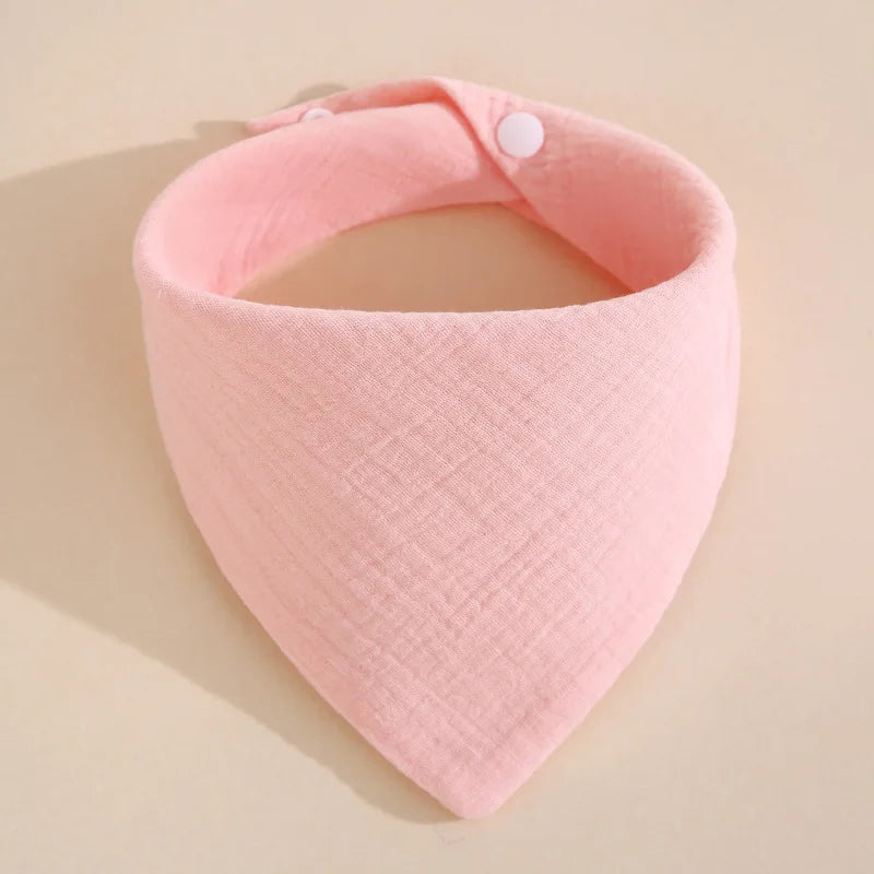 Soft Cotton Muslin Baby Bandana Bibs (4-Pack) for Feeding & Teething