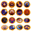 A set of ten Halloween skull and pumpkin fidget toys featuring various spooky designs on a yellow background.