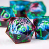 Liquid Core Polyhedral Dice Set – 7 Sharp-Edge Resin Dice with Swirling Quicksand