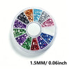 12-Color Glass AB Rhinestone Nail Art Kit
