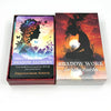 A box set of Shadow Work Oracle Cards featuring artwork depicting a silhouette and nature elements against an orange sunset b