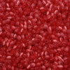 A close-up view of a colorful mix of 4mm cat eye glass beads for jewelry making.