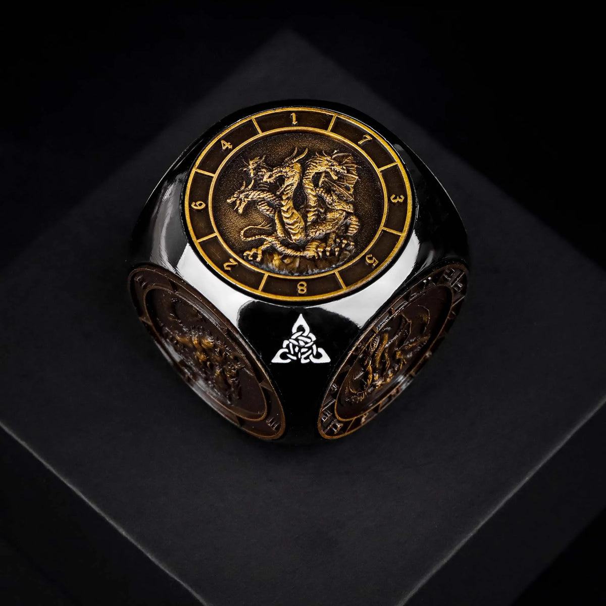 7-in-1 Metal Spinner Dice Cube for D&D