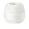 White crochet thread wound into a ball for tatting and embroidery