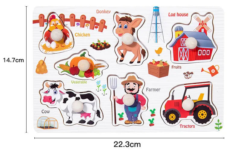 Wooden Alphabet & Number Peg Puzzles for Toddlers