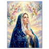 Diamond painting of Jesus and Virgin Mary with angels in a bright, celestial setting