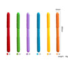 A set of six silicone chewing tubes for oral motor training and teething relief in various colors.
