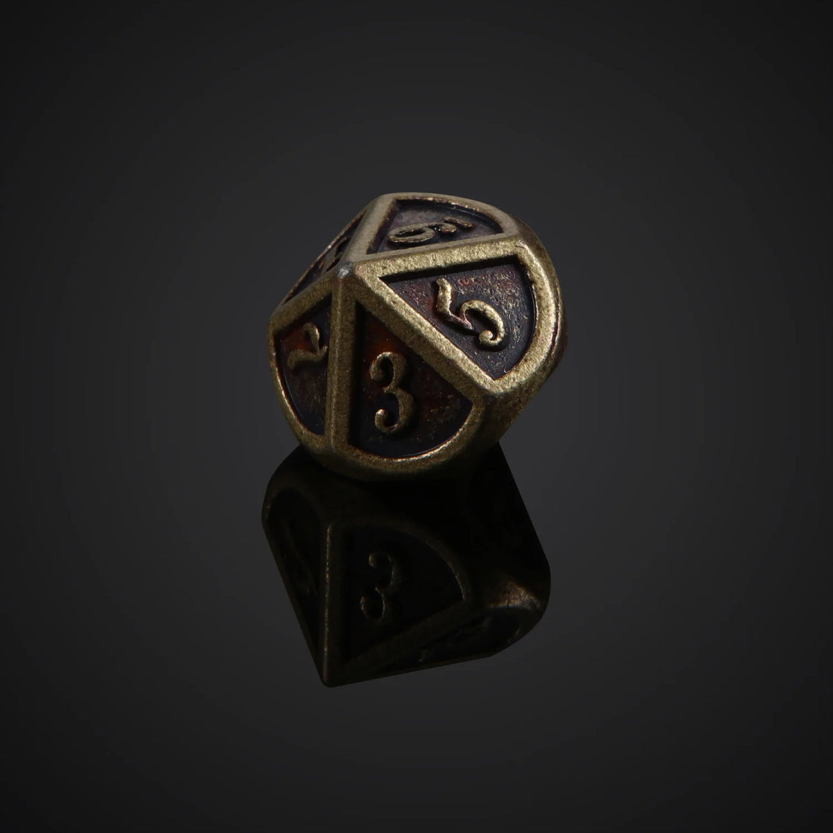 Bronze Metal Polyhedral Dice Set for RPG Games