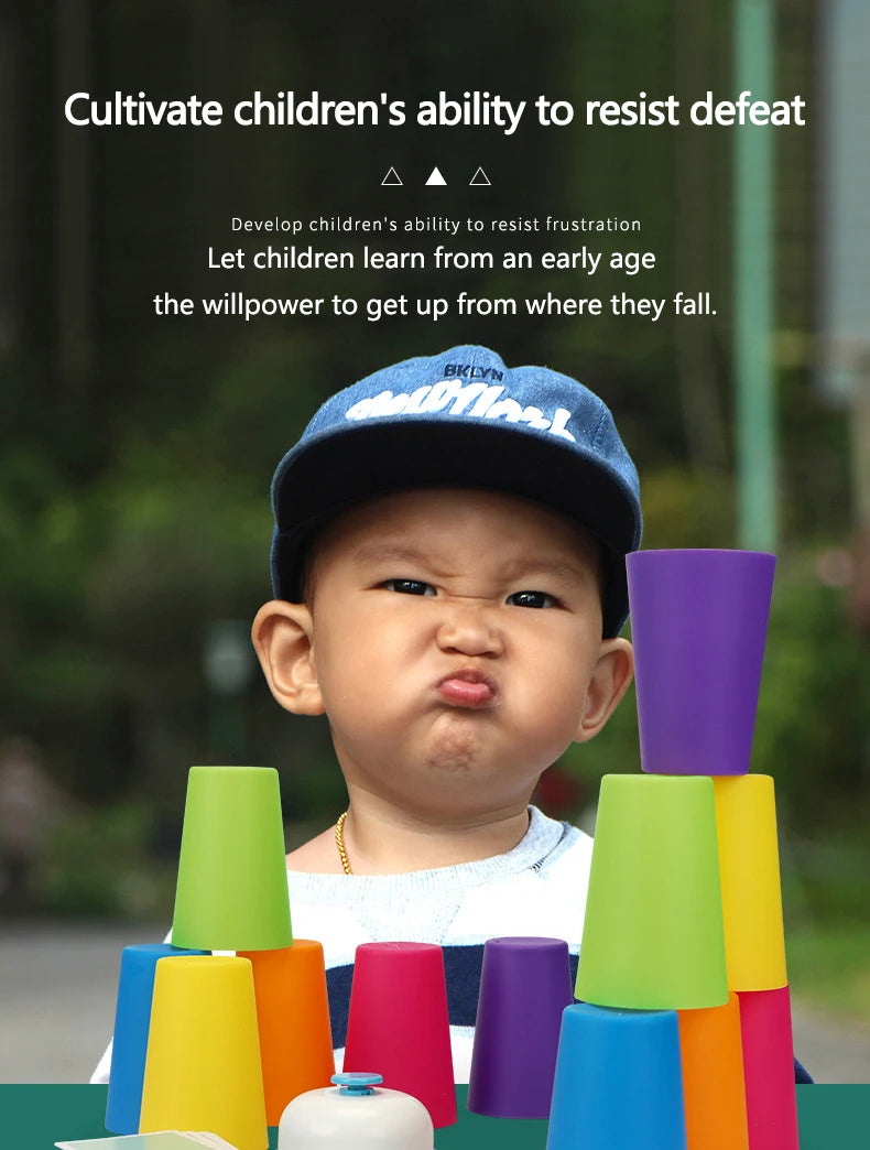 Stack Cup Speed Game with Color Recognition Cards