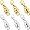 A set of gold and silver magnetic jewelry clasps for necklaces and bracelets.