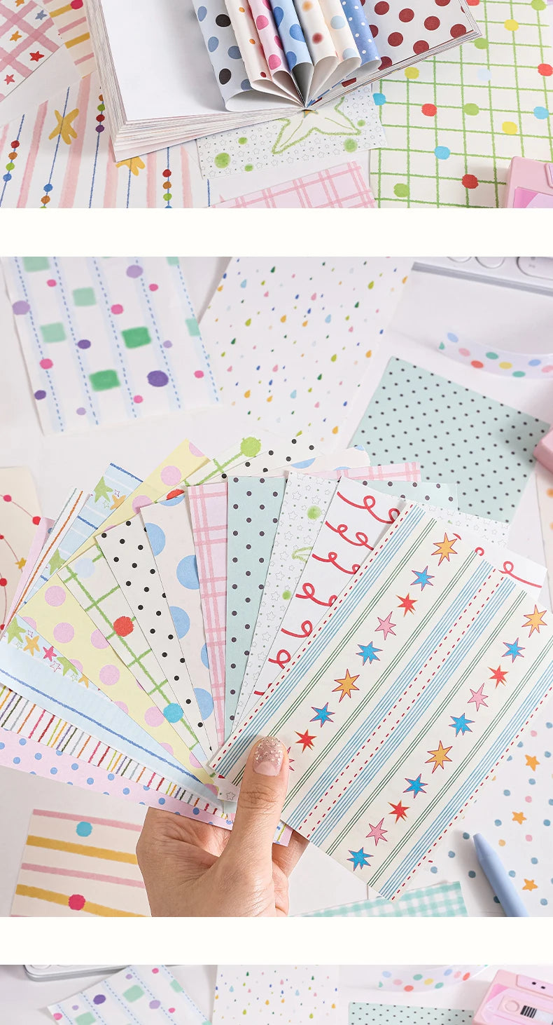 Decorative Wave & Line Memo Paper Pack for Journaling and Scrapbooking