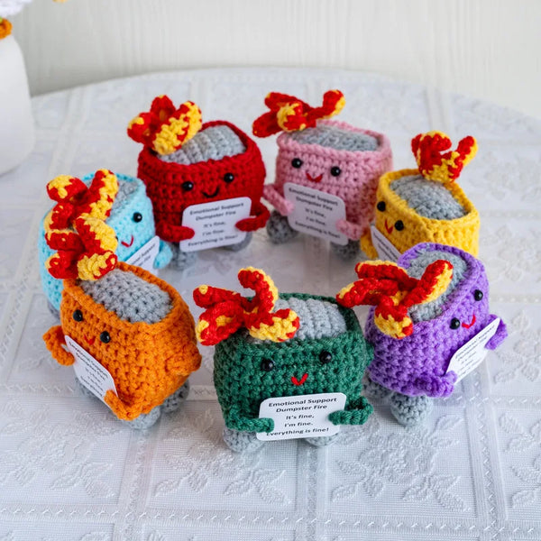 Crochet Dumpster Fire Decorative Doll