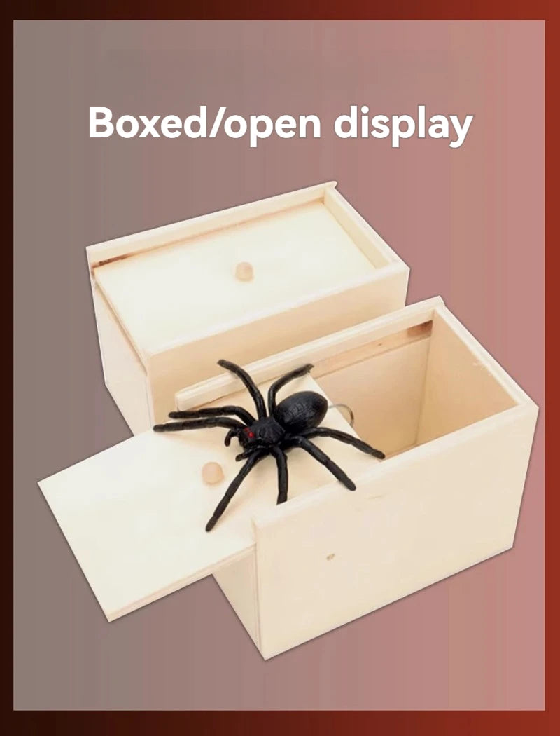 Wooden Spider Surprise Prank Box