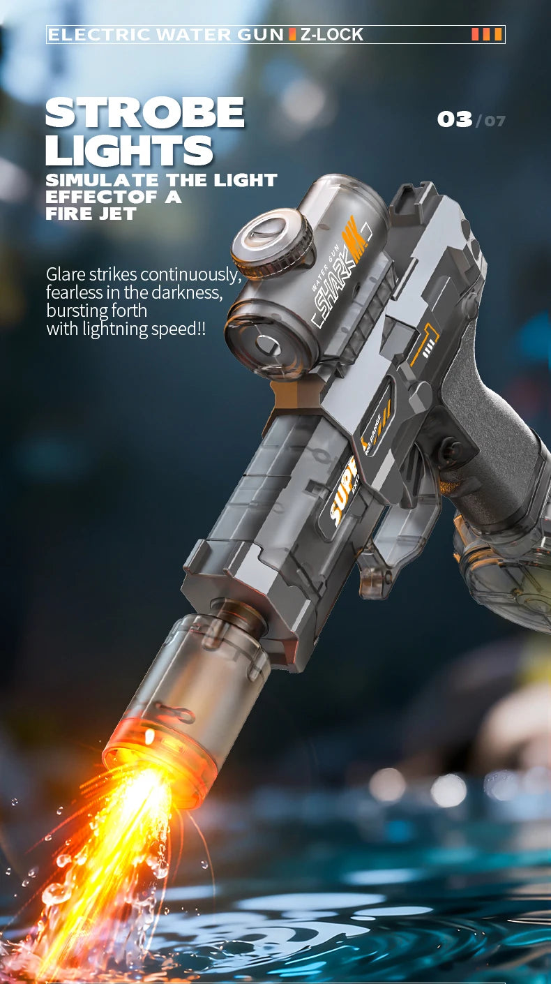 Electric Water Gun with Recoil Effect & Sensor Lights