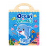 A colorful reusable cartoon sticker book featuring ocean animals like a dolphin and various sea creatures.