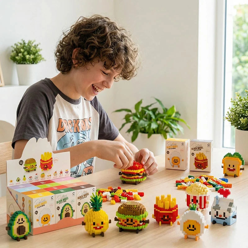 Cute Food Micro Building Blocks – Fruit & Cake Miniature Sets