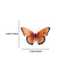 A pair of orange and black butterfly stickers shown with dimensions 4.59cm by 1.8inch.