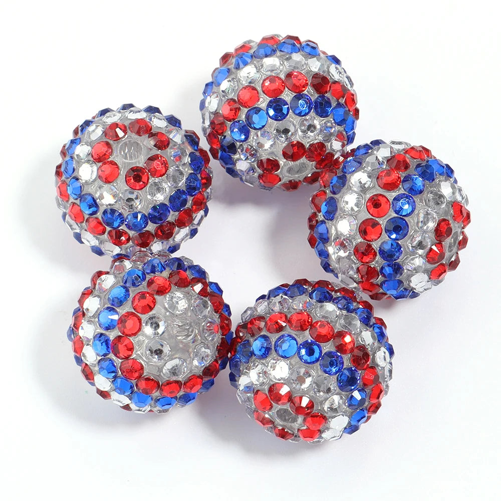Sparkling Two-Tone Striped Resin Beads (20mm, Set of 5)