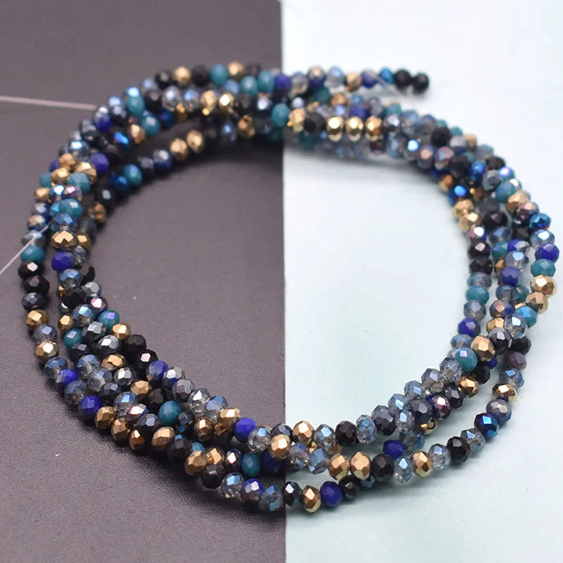 Mixed-Color Rondelle Glass Beads for Jewelry Making