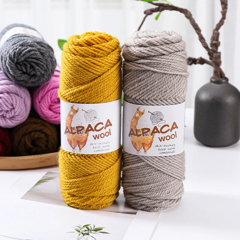 Luxurious Alpaca Wool Blend Yarn — 500g Thick Knitting Yarn