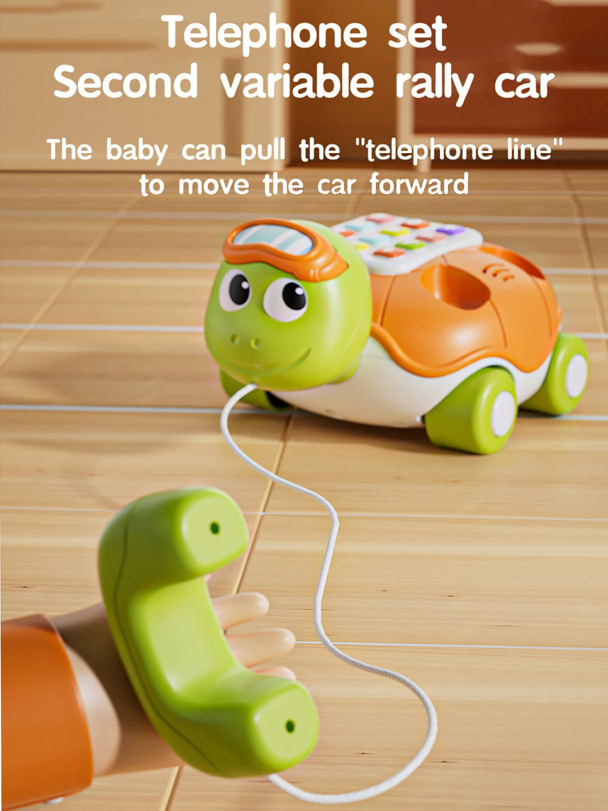 Musical Turtle Crawling Toy with Piano Lights and Baby Phone