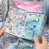 A hand holds open a package of Mechanical Dream Retro Sticker Pack featuring various colorful designs for journals and crafts