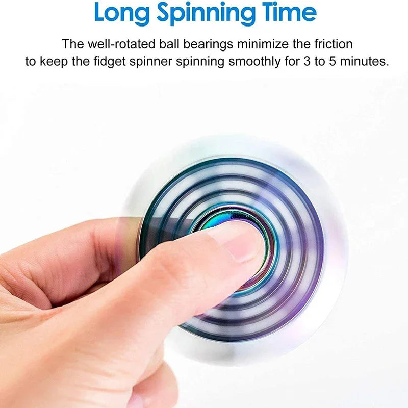 Rainbow Metal Fidget Spinner – Smooth Spinning Anxiety Relief Toy