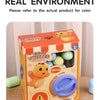 A box of Egg Twister surprise toys with various colored eggs and a small orange toy, displayed on a wooden surface.