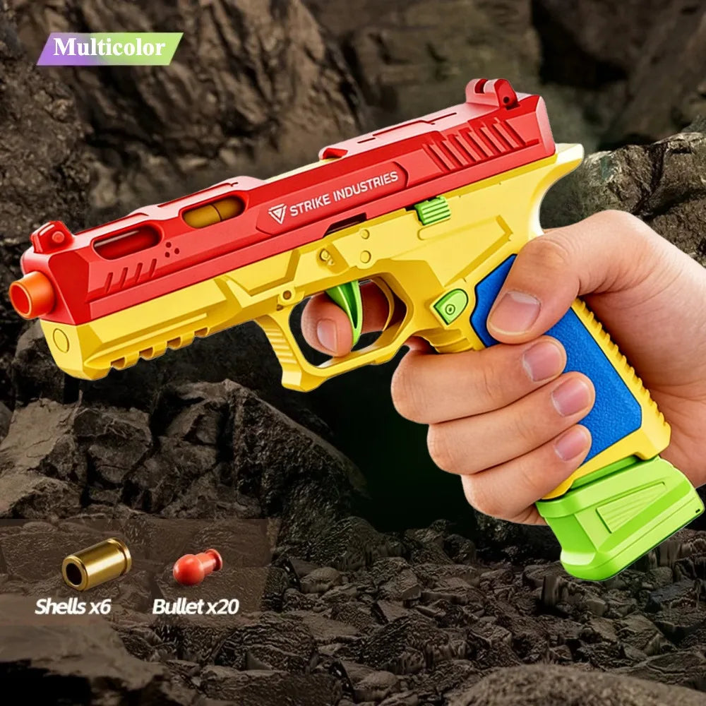 Realistic Building Block Toy Pistol with Shell-Ejecting Action