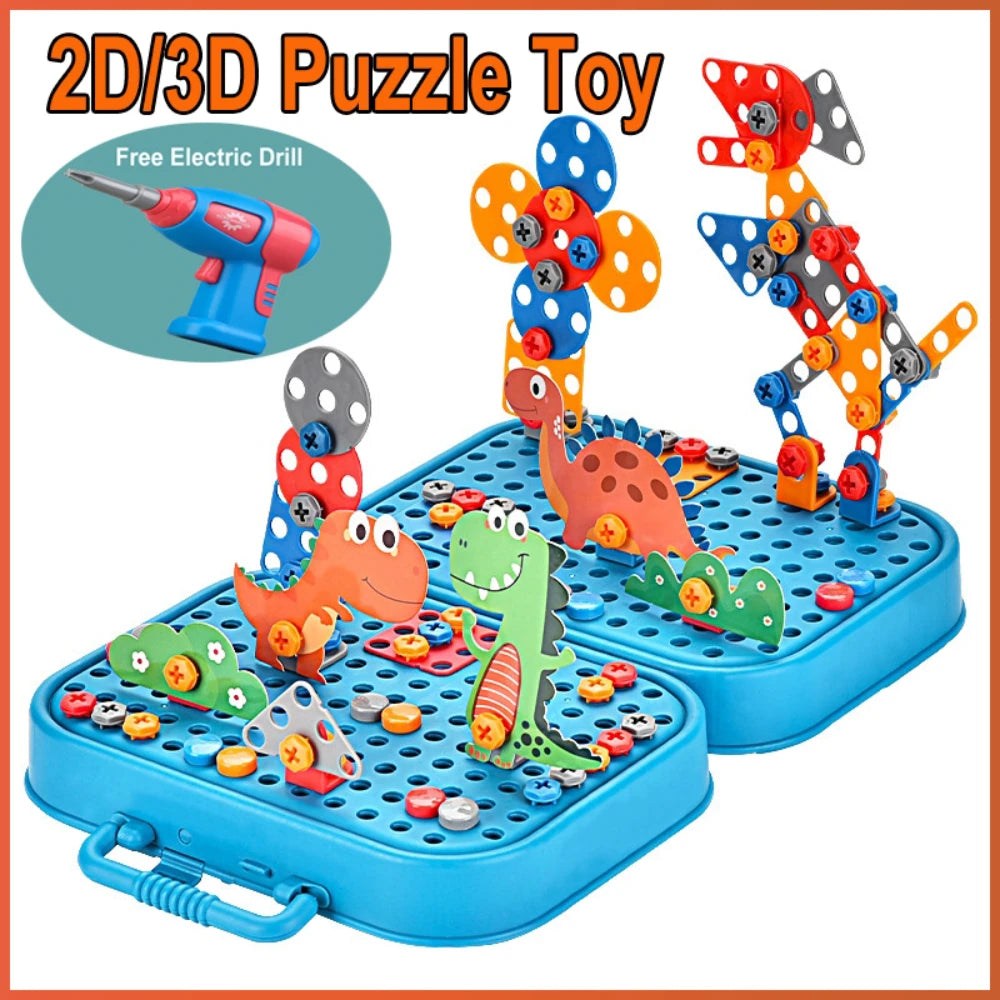 Kids STEM Building Set with Electric Drill and Screwdriver