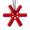 Red silicone steering wheel teether for babies and toddlers