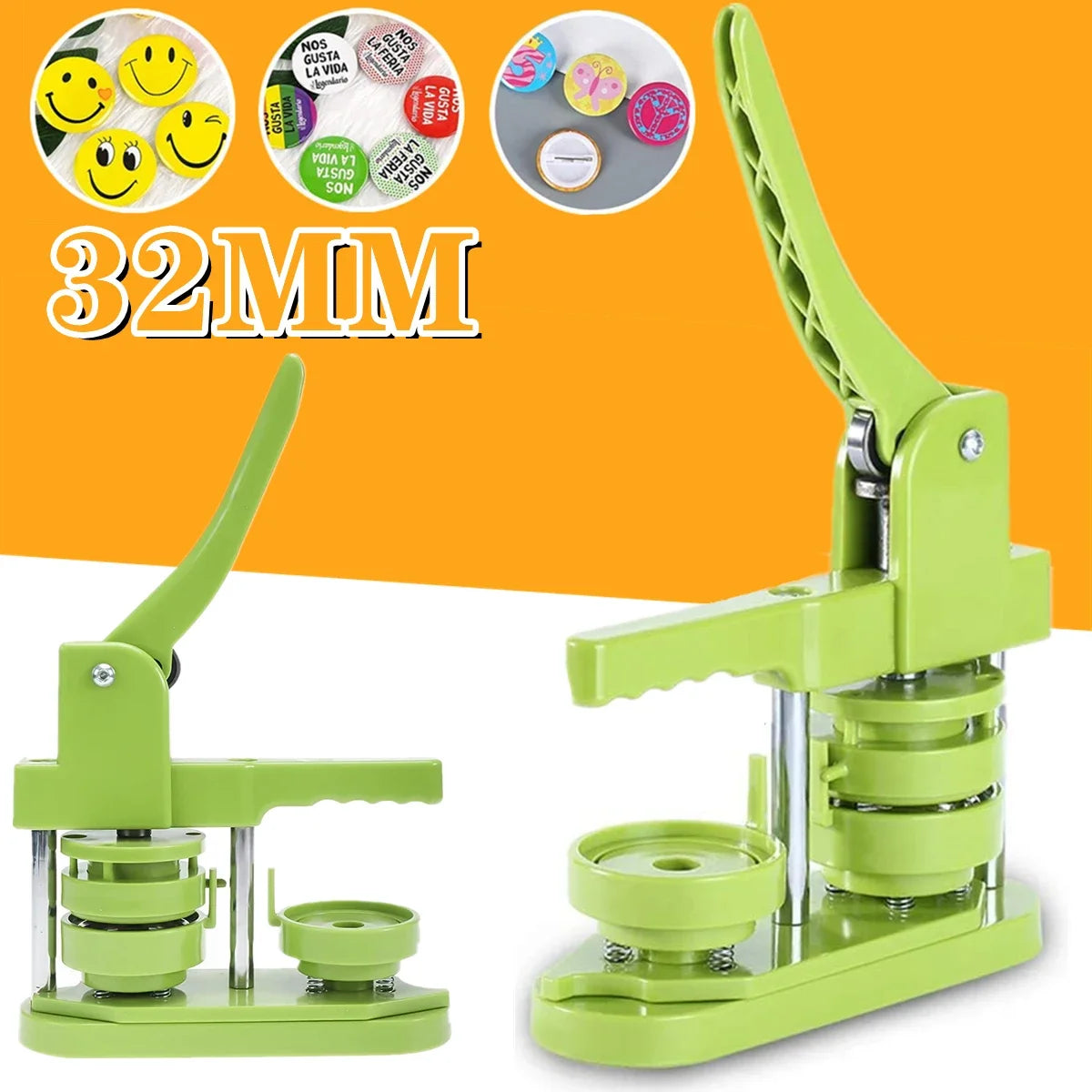 DIY Button Maker Machine Kit with Interchangeable Molds – 5 Sizes