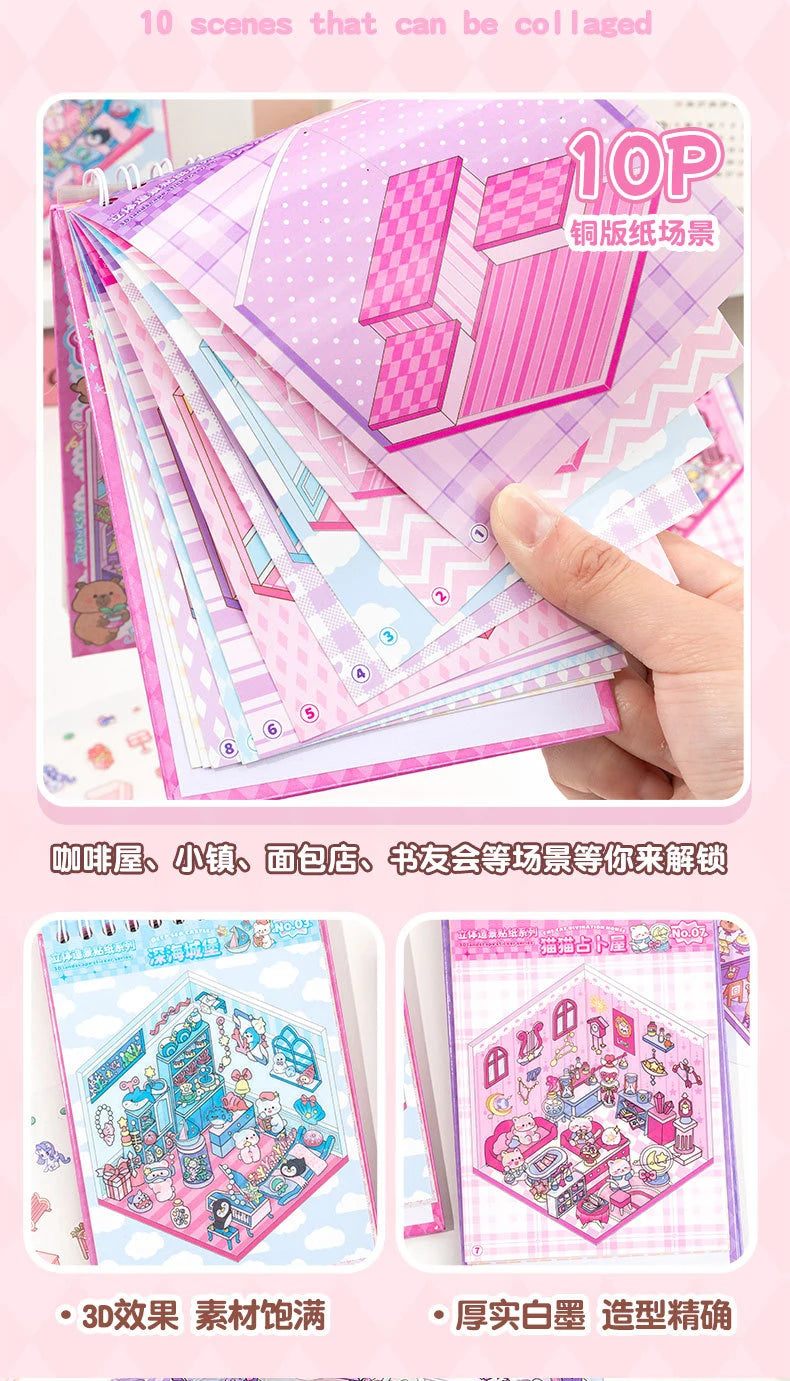 Miniature 3D Scene Stickers for Journaling & Crafting (Set of 30)