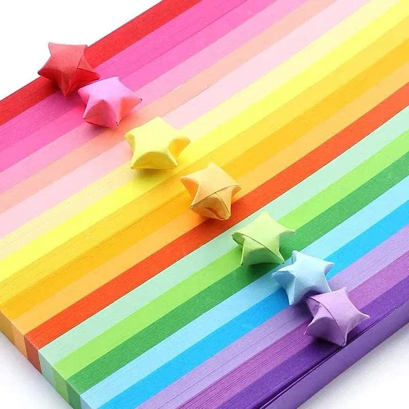 540 Double-Sided Origami Star Strips in 27 Colors for Crafting and Decoration